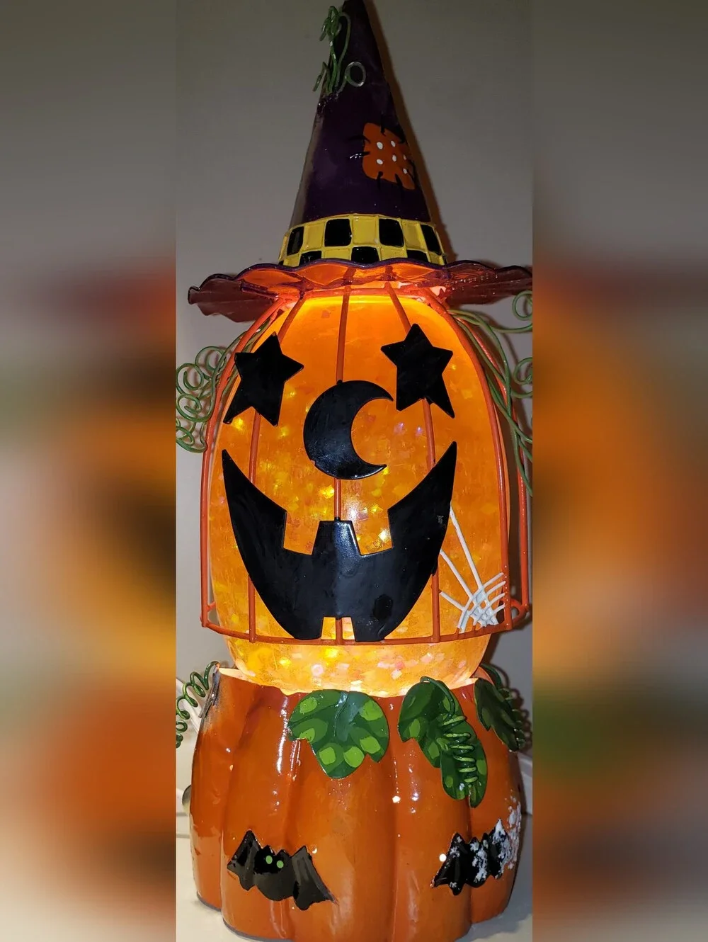 Vintage JCPenny Home Collection Pumpkin Aqua Lamp